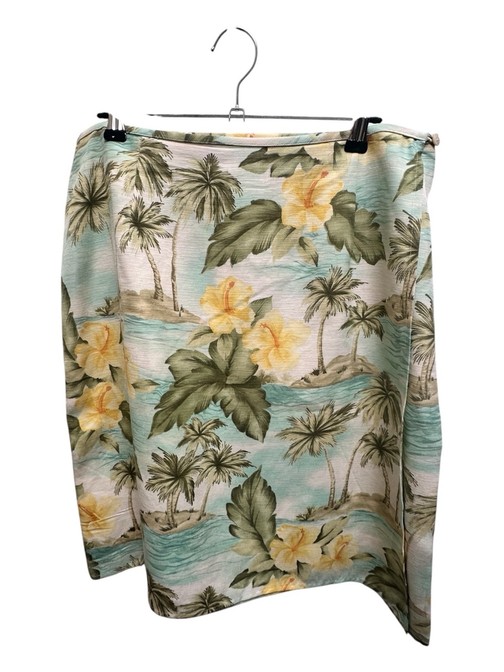 Women’s Tropical Floral Silk Swim Cover-Up Skirt - Yellow & Green
